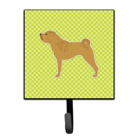 Carolines Treasures Shar Pei Checkerboard Green Leash or Key Holder BB3852SH4